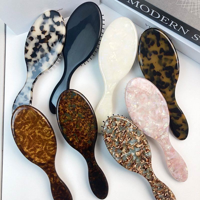 Пользовательская ацетатная расческа для волос, подушка безопасности, парикмахерская расческа с ручкой