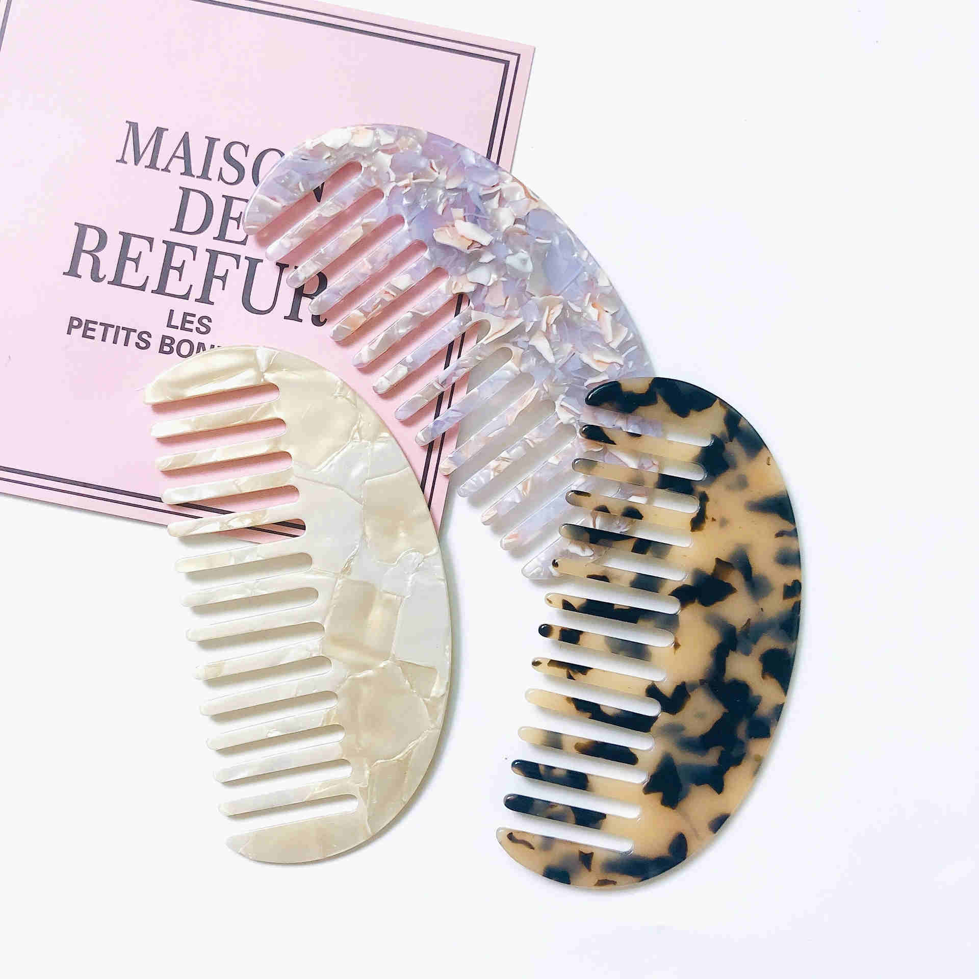 Fashion Simple Acetate Plate Anti-static Comb Cute Hair Combs For Women